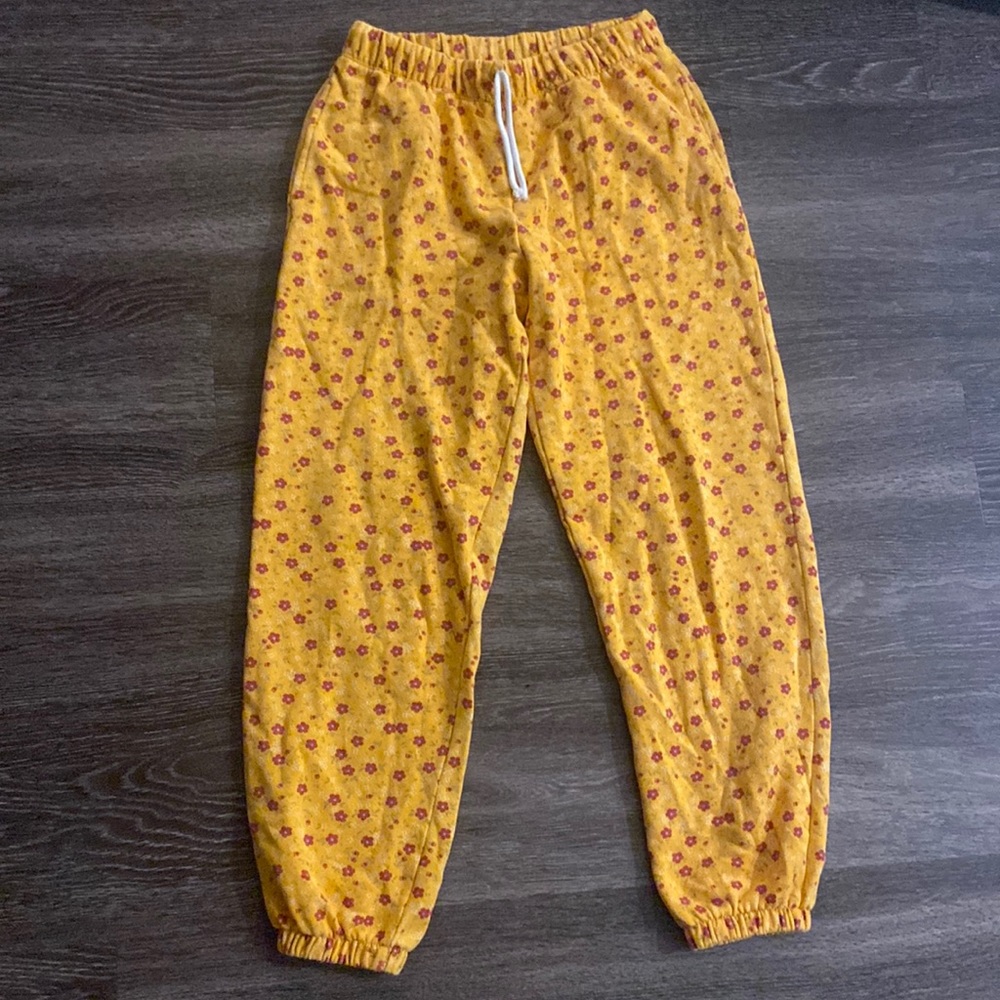 Yellow Floral Cozy Sweatpants